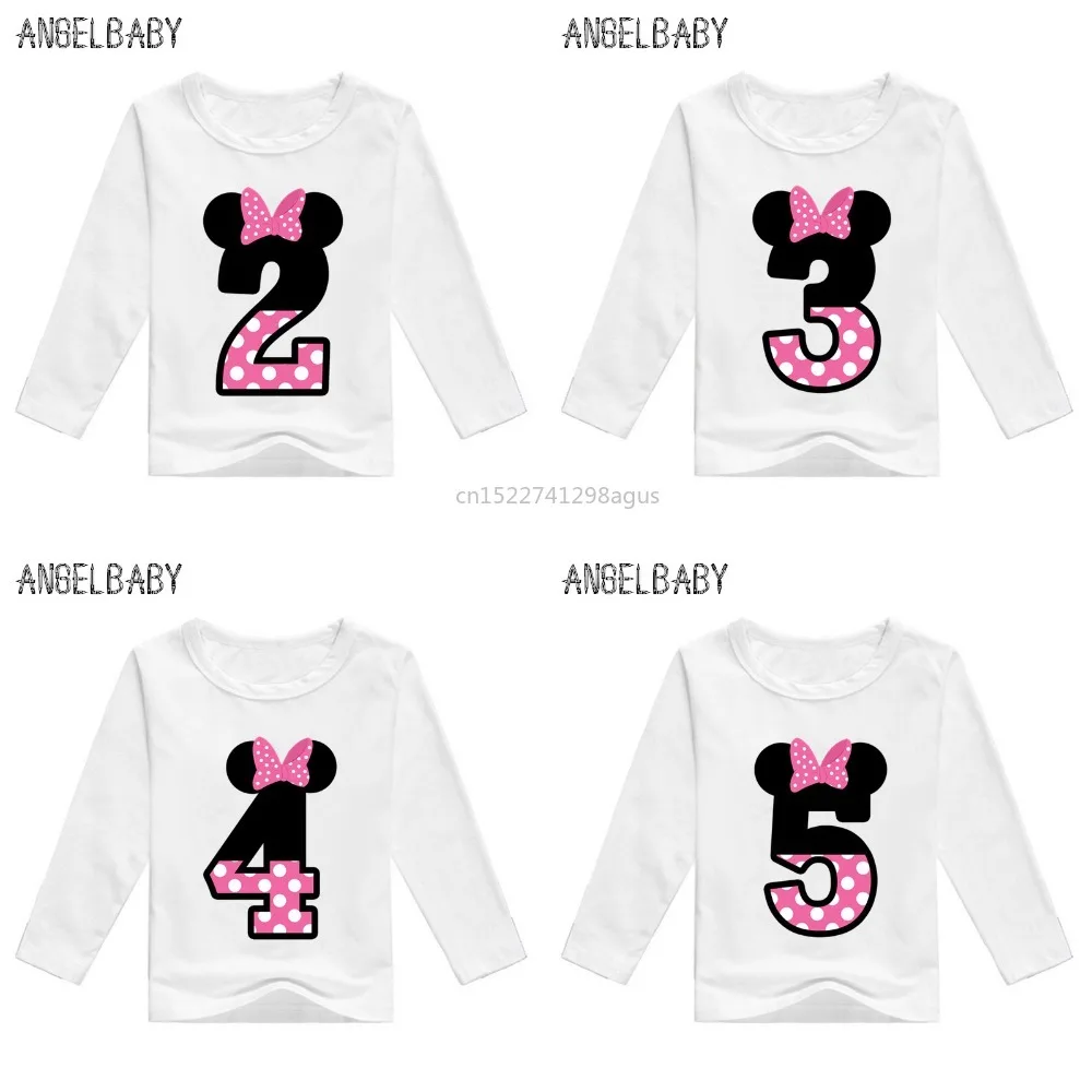 Boys/Girls Happy Birthday Letter Bow Cute Print Clothes Baby Funny Long Sleeve T shirt,Kids Number 1-9 Birthday Present,LKP2416