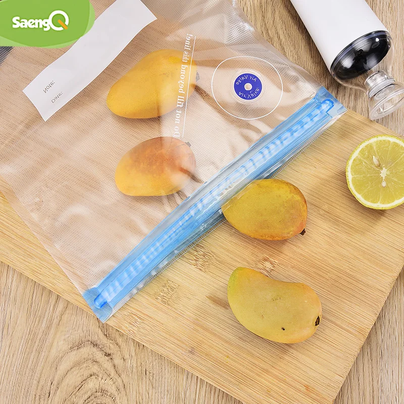 saengQ Vacuum Zipper Bags Reusable Food Storage Bags Vacuum Bag  For Handheld Vacuum Sealer BPA Free 5pcs Or 10pcs /lot