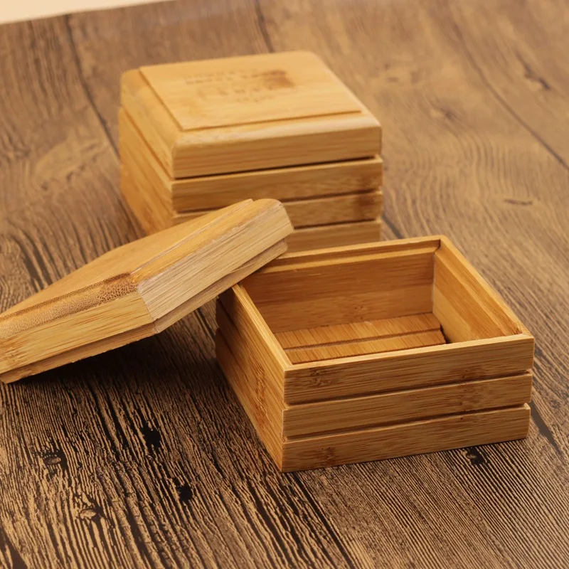 50pcs New Japanese Style Bamboo Soap Box Household Necessities 8.5*5.5*8CM W9648