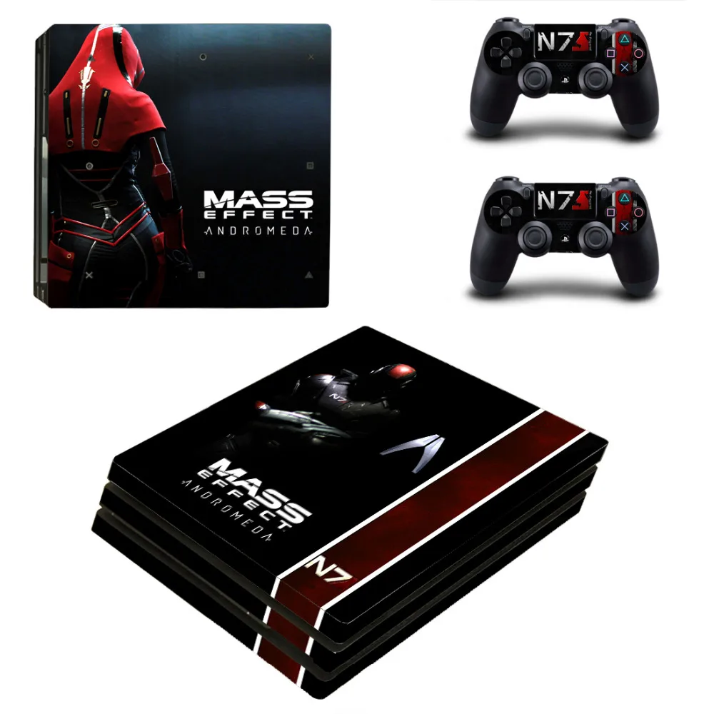 Efek Massa Andromeda PS4 Pro Stiker Kulit untuk Sony PlayStation 4 Pro Konsol dan Pengendali PS4 Pro Stiker Kulit Decal
