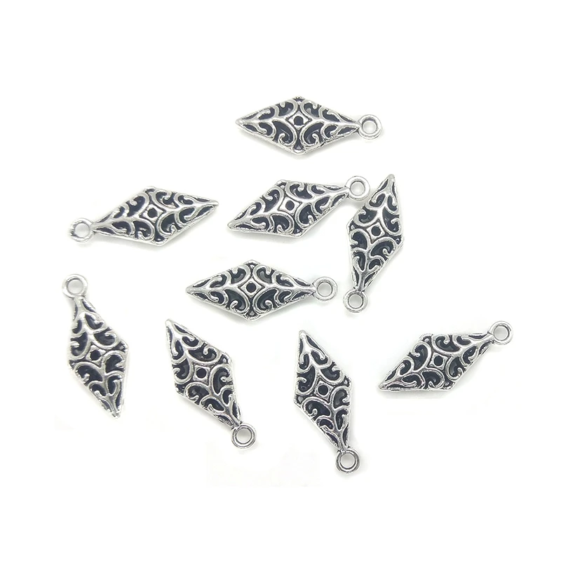 2021 New Fashion 21mm 20pieces/bag  Zinc Alloy Hollow Out Geometry Charms Pendant for Earring Bracelet Jewelry Accessories