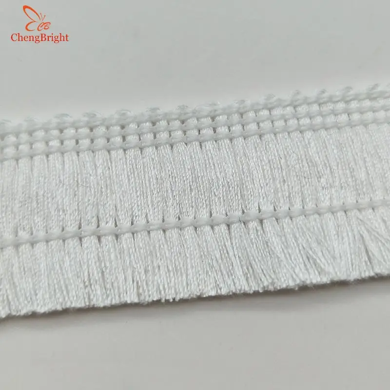 CHENGBRIGHT 40 Yards 2.5cm Wide Lace Fringe Trim Tassel Fringe Trimming For Latin Dress Stage Clothe Accessorie Ribbon Tassel