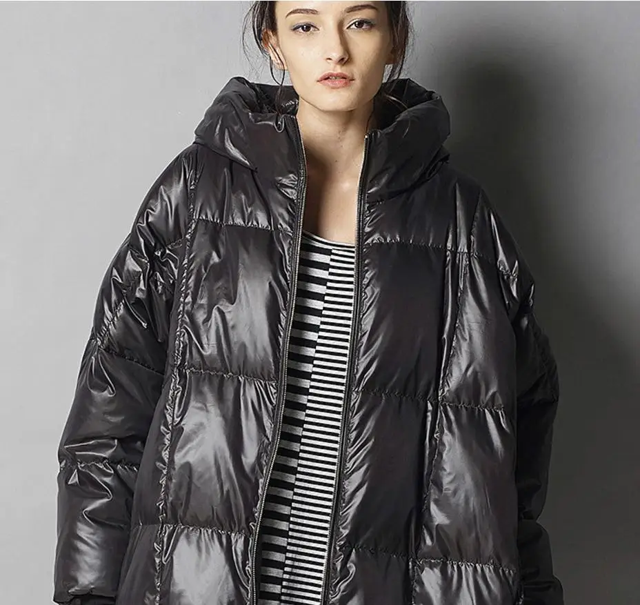 7XL fashion 2020 winter fashion brand hooded 90% duck down jacket female longer thicker down feather filler warm coat wj1469