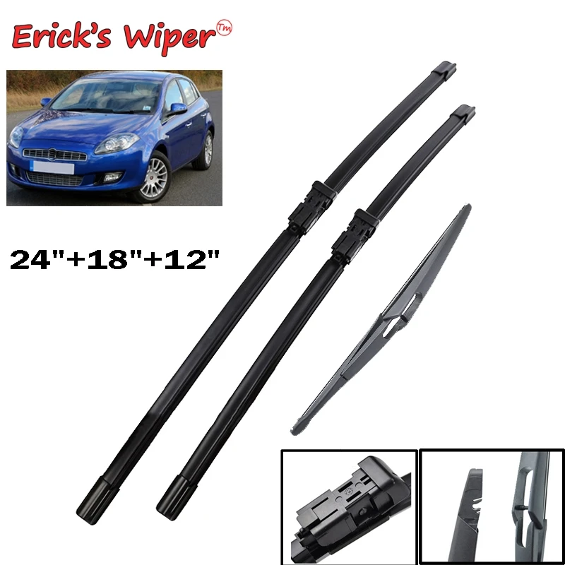 Erick\'s Wiper Front & Rear Wiper Blades Set For Fiat Bravo 2007 - 2013 Windshield Windscreen Window Rain Brush 24\