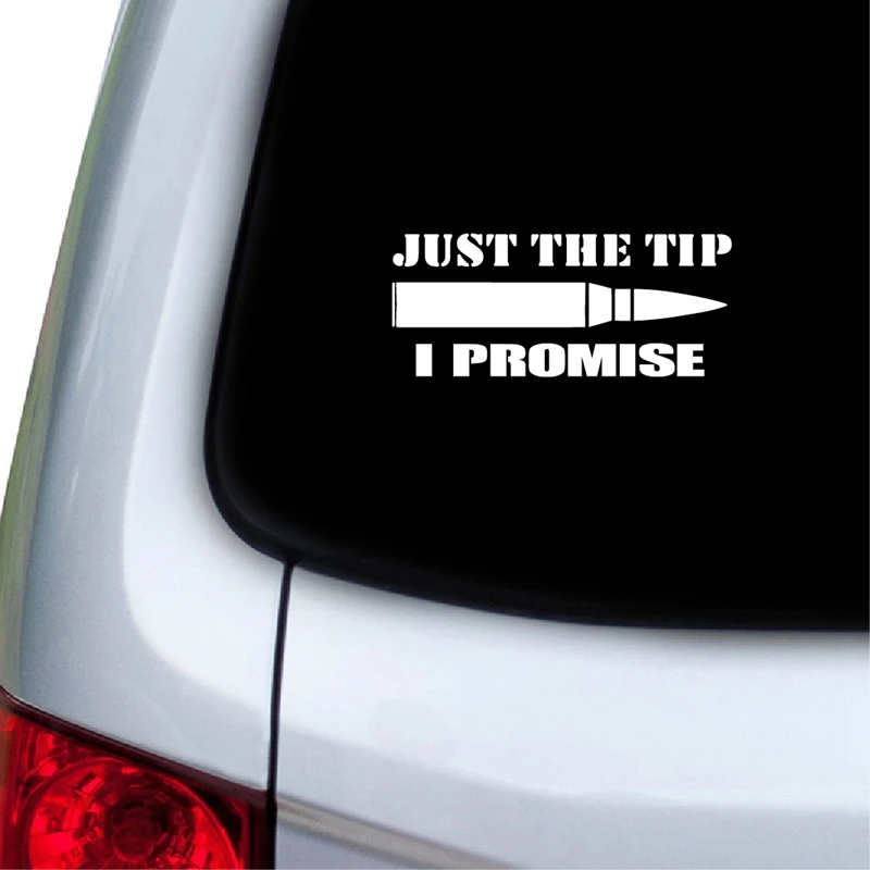 Just the tip Vinyl Sticker Decals Car Decor ,  Gun Warning Quotes Laptop Decal for Apple Macbook Pro / Air Decoration