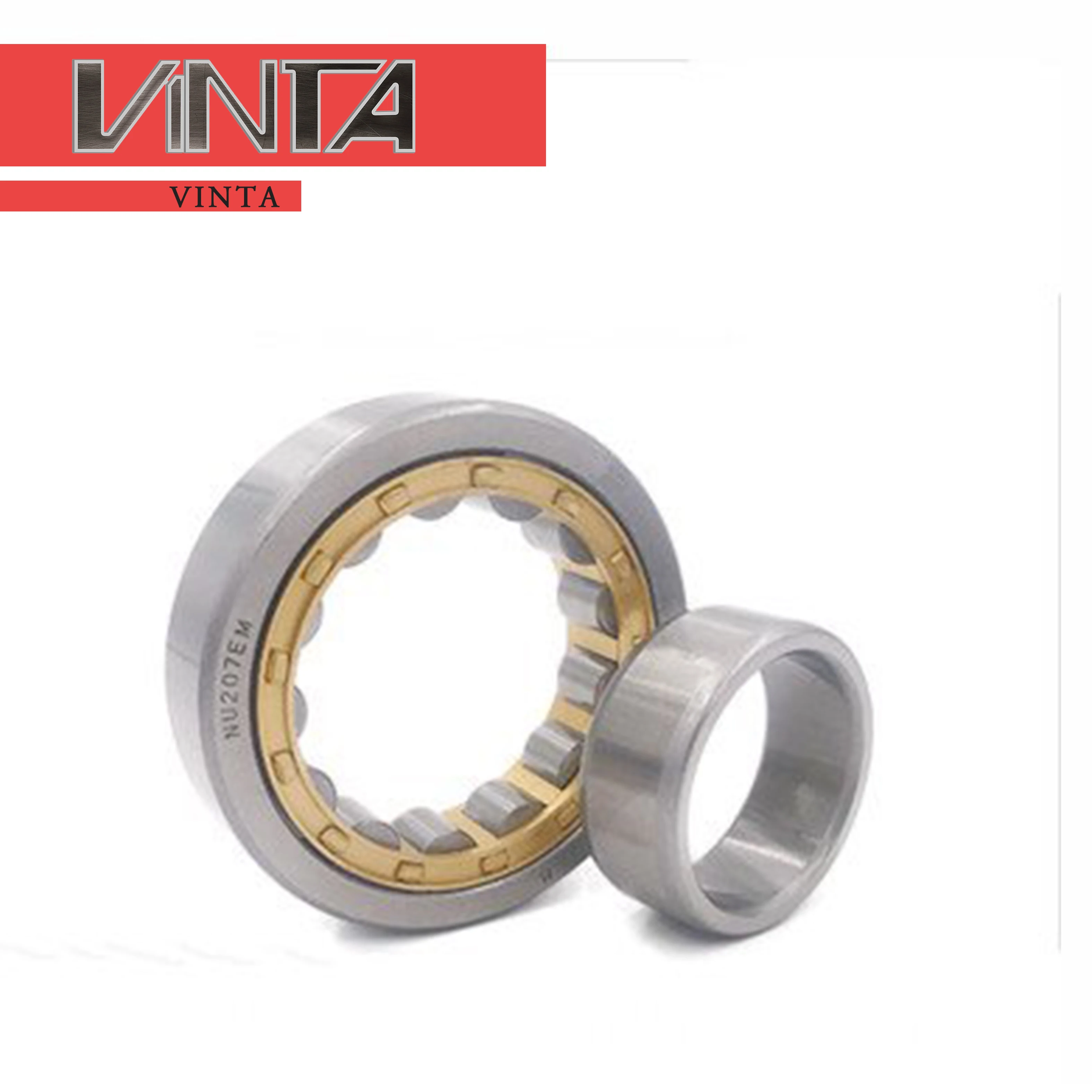 10pcs/lot Cylindrical Roller Bearing NJ 202 M 203M Iron Brass Retainer High Speed Motor Hand Cart