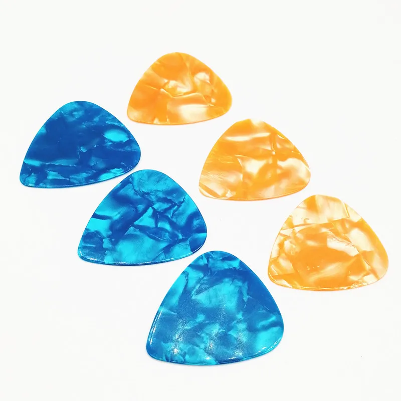 Marbled Celluloid Guitar Picks, Mixing Colors 0.81mm Thickness, Pearloid, 10Pcs per Lot