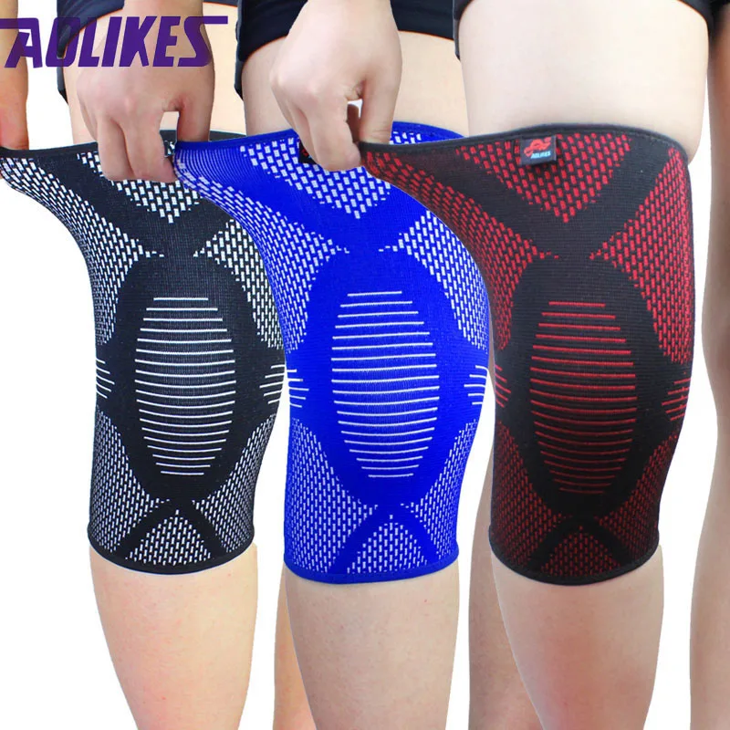 

AOLIKES 1 Pcs Nylon Elastic Basketball Knee Pad For Volleyball Sports Knee Support Brace Leg Sleeve Kneepad joelheira esportiva