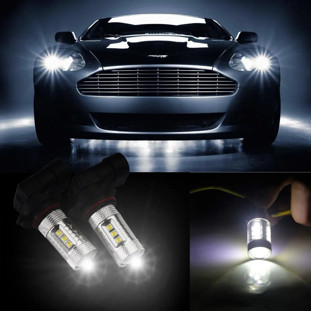 

Bargain!2Pcs Super Bright Car 9005 LED Fog Lights Cree Chips Led 6000K White 80W Led Fog Lamp DRL Fog Light LED Lamp