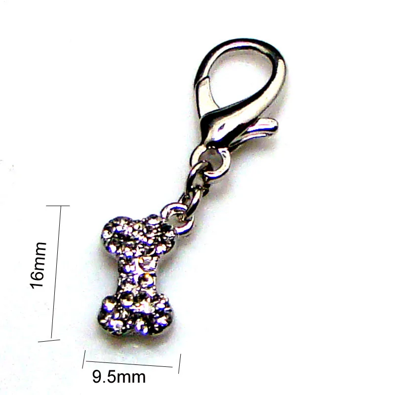 بلورات معدنية صغيرة الكلب العظام الحيوانات الأليفة طوق سحر قلادة الأزياء الحلي مجوهرات اكسسوارات مع إغلاق مخلب جراد البحر الكبير