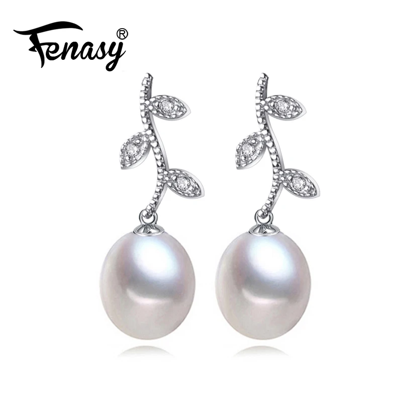 FENASY 925 Sterling Silver Earrings Natural Freshwater Pearl Earrings For Women Fashion Evening Party Wedding Fine Jewelry