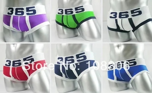 Free Shipping Men panties 365 male cotton briefs men's U convex design casual briefs Underwear 3pcs/lot