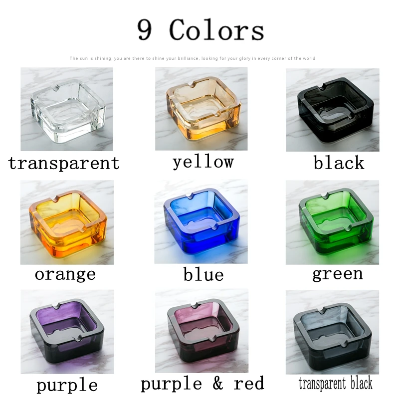 9 Colors Simple Crystal Creative Trumpet Boutique Ashtray Room Hotel Bedroom Bar Exquisite Glass Decorative Small Ashtray