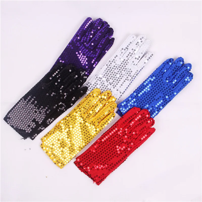 

Women/Child Monochrome Sequins Dance Performance Gloves Children's Day Professional Cosplay Princess Accessories Gloves A72