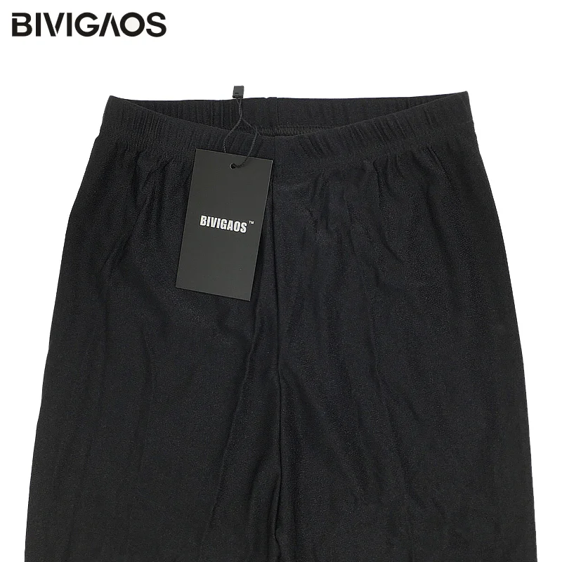 BIVIGAOS bayan seksi parlak streç tayt ince ayak bileği pantolon Legins ince siyah tayt kadınlar için gotik pantolon giyim