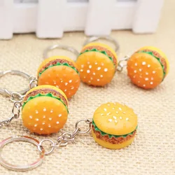 Novelty Cute Hamburger Keychain Simulation Food Hamburger Pendant Key Ring Novelty Key Chain Christmas Birthday Gift