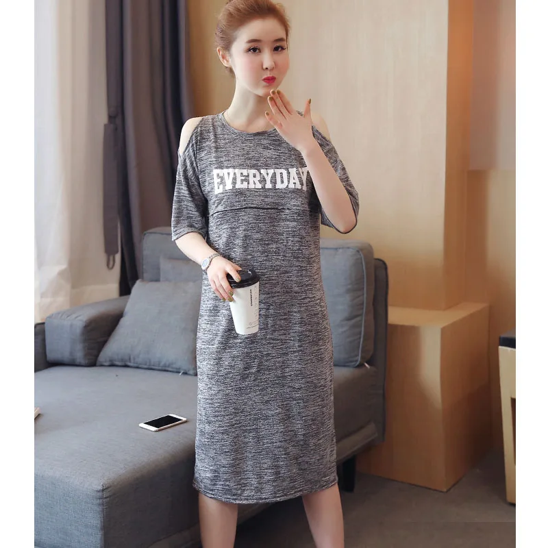 

Nursing Strapless Zipper Maternity Dresses Breastfeeding Clothes For Pregnant Women Pregnancy Dresses Feeding Gravidas Clothing