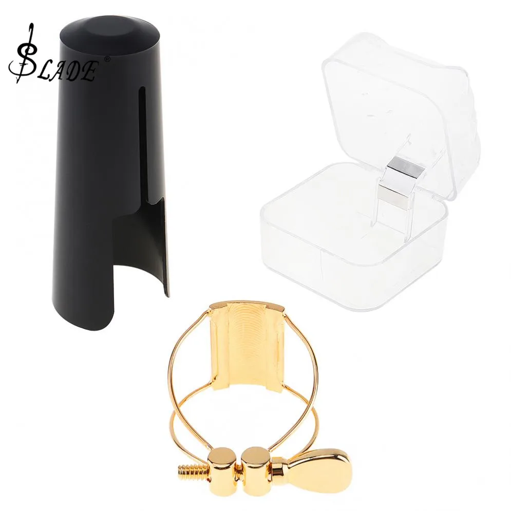 

Gold-plated Metal Ligature Tenor Sax Mouthpiece Clip with Plastic Cap for Tenor Saxophone