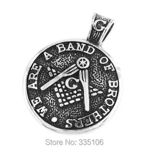 

Free shipping! Freemasonry Masonic Pendant Stainless Steel Jewelry "WE ARE A BANK OF BROTHERS" Heavy Biker Pendant SWP0316