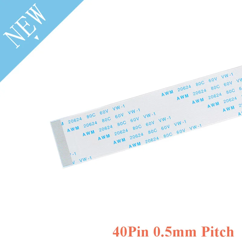 10PCS/LOT 40P Reverse Direction FFC flexible cable 0.5MM Pitch With 6-40cm Length Flat Wire Cable