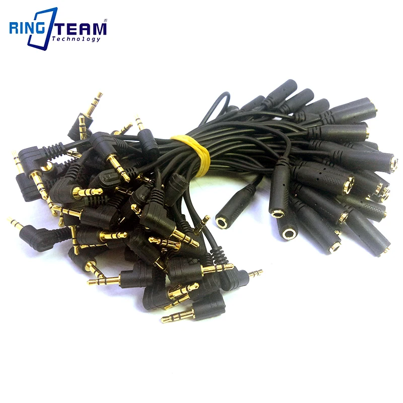 100Pcs/Lot 15CM Golden Audio Stereo Headphone Earphone Converter Adapter Cable 2.5mm Male (3 poles) to 3.5mm Female Jack