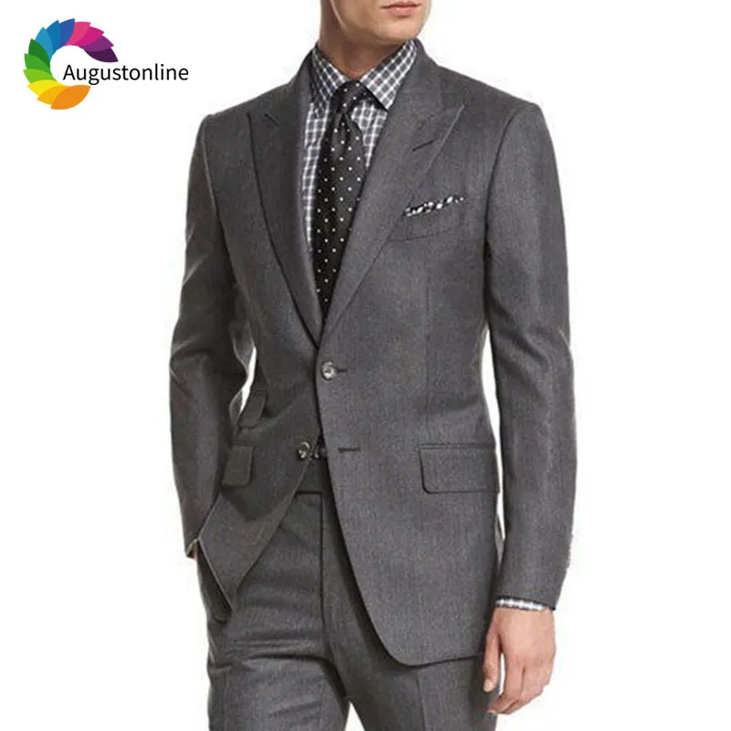 

Latest Coat Pants Designs Grey Men Suits for Business Best Man Blazer Slim Fit Groom Tuxedo Jacket Pants 2 Piece Costume Homme