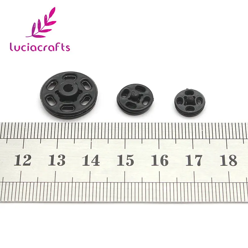 20 set Nero/Bianco/Trasparente In Nylon Invisibile Chiusura a scatto Pulsante Stud Cucito fai da te Accessori per indumenti E0517