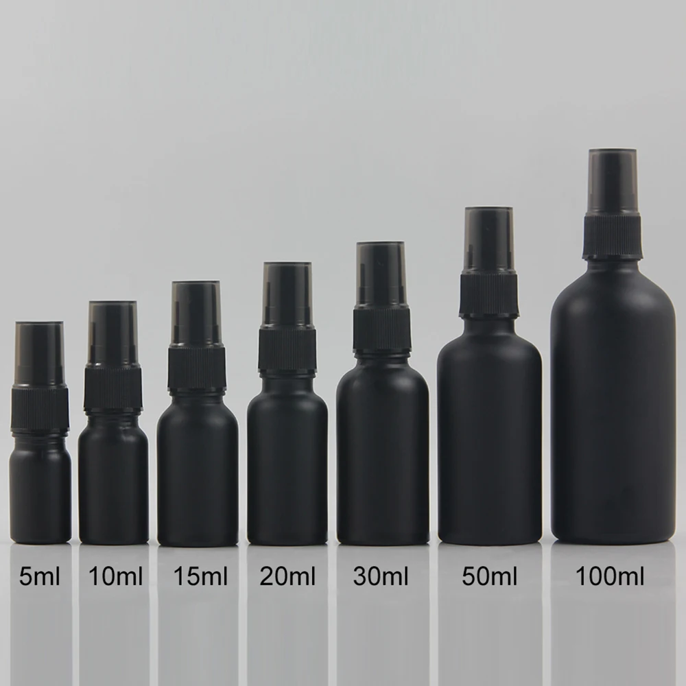 

0.5 oz glass bottle serum packaging matt black essentail oil containers for sale