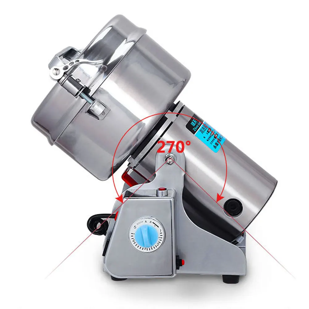 Commercial Electric Grinder 2500g Herb Grain Spice Powder Grinder Stainless Steel Grinding Machine Swing Type Power Mill Grinder