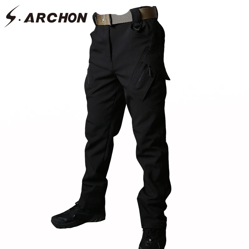 New IX9 Shark Skin Soft Shell Military Tactical Pants Men Waterproof Heat Reflection SWAT Work Cargo Army Pants Winter Casual