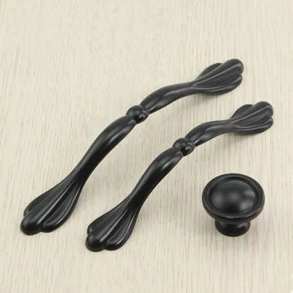 96mm modern simple balck  furniture handles black kitchen cabinet drawer handles 3.8