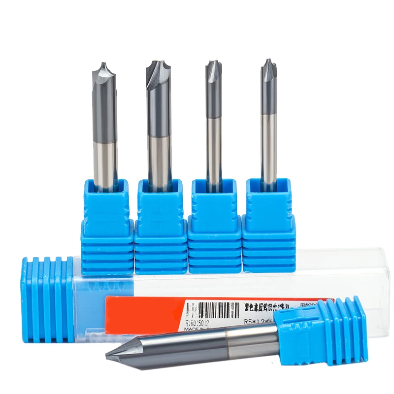1PC Solid Carbide Arc R Angle End Mill 2 and 4 Flutes CNC Milling Cutter Anti-R Chamfering Router Bit For Alloy Steel