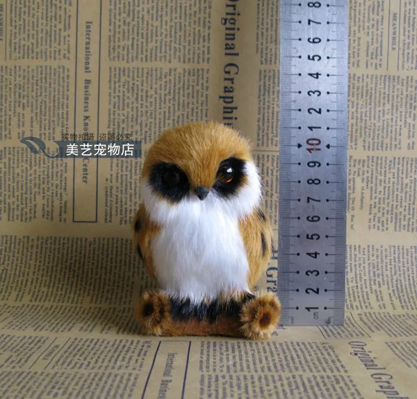 

Simulation dark yellow owl polyethylene&furs owl model funny gift about 7cmx7cmx10.5cm