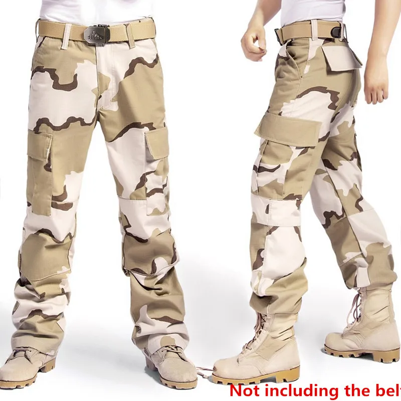 Plus Size 28-44 Men's Cargo Pants Millitary Tactical Army Cargo Camo Combat Pants Multi-Pockets Camouflage Casual Full Length