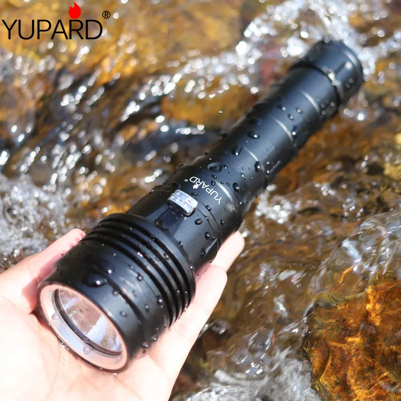 

XHP-50 LED Flashlight underwater Ultra Bright scuba Diving torch 20000 Lumens waterproof fill light diver Flashlight lantern