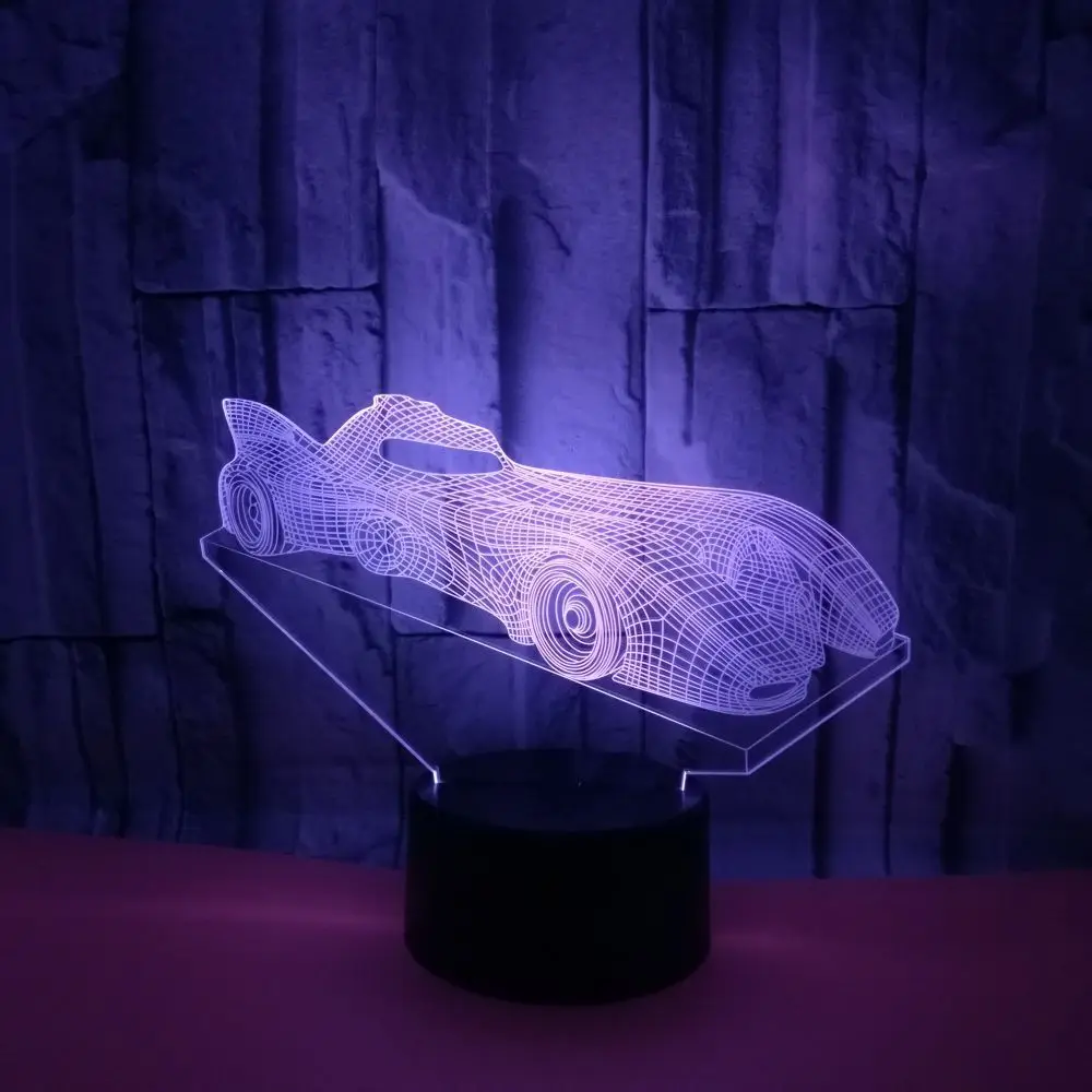 Racing Car Colorful 3d Lamp Desktop Decoration  Deco Lamps Touch Remote Control 3d Night Table Lamps For Living Room