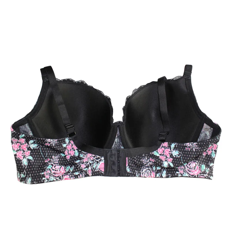 Sexy Women Bra Underwear Lace Printing Push Up Bra Brassiere Underwire 3/4 Cup Female Lingerie Plus Size 32-46 C-D-DD-DDD-E-F-G
