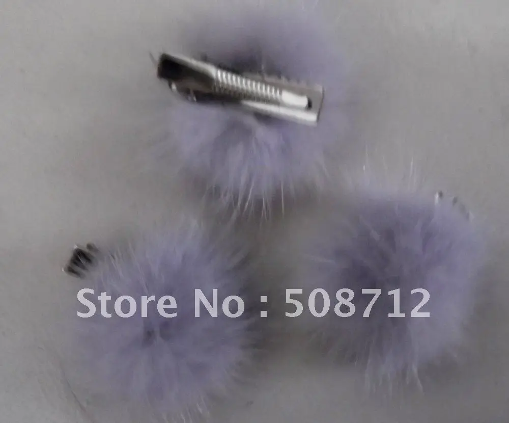 

Free shipping!!!! purple color 30mm mink ball jewelry hair alligator clip