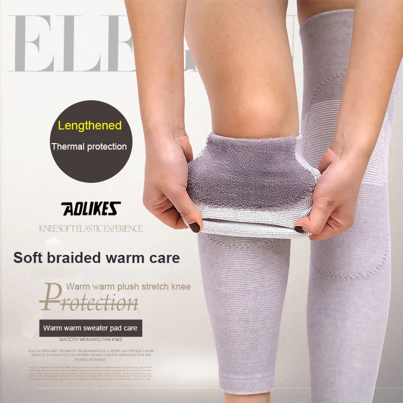 AOLOKES 1Pair Knee Support Brace Leg Arthritis Injury Gym Sleeve Elasticated Bandage Pad Warm Knee Pads for Winter