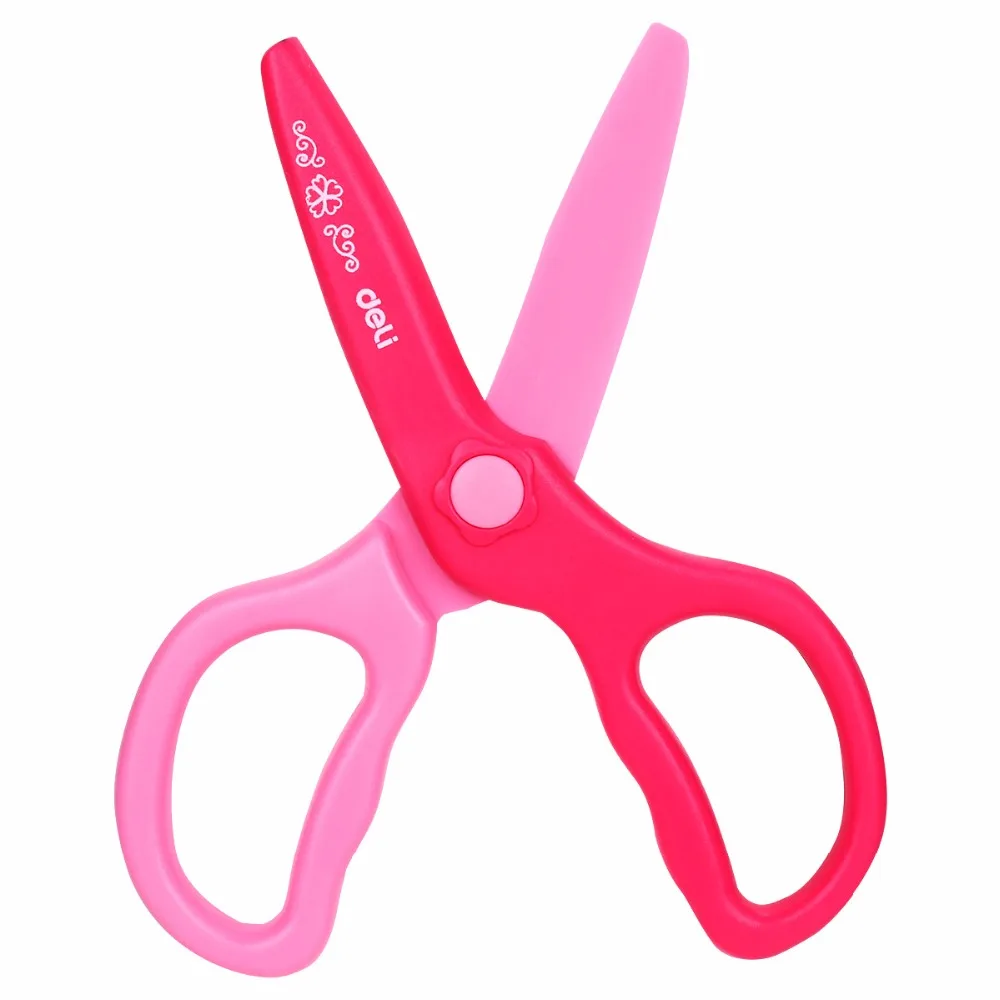 Deli Colored 12cm Mini Round Head Plastic Safety Scissors Student Paper Cutting Tool Kindergarten Kid School Supplies Child Toys