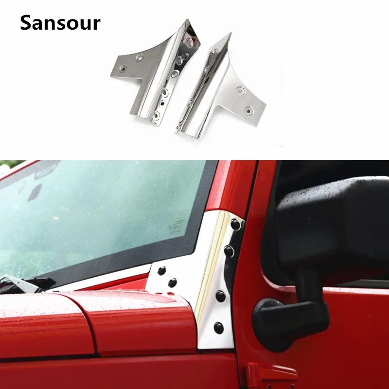 

Sansour Chrome Stainless Steel Hood Cornerite Cover for Jeep Wrangler 2007-2016