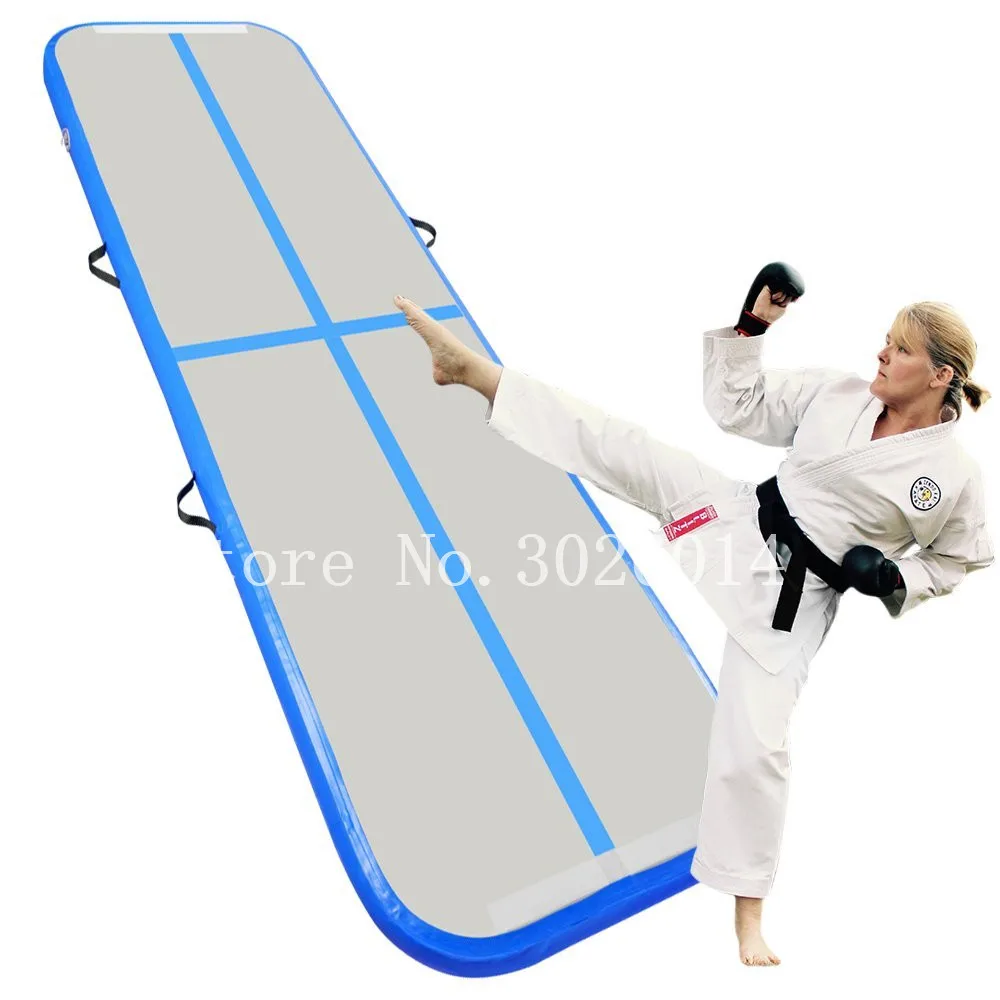 10ft Inflatable ยิมนาสติก Air Track Tumbling Mat Air Tumbling เสื่อชั้นพร้อมปั๊มไฟฟ้าสําหรับใช้ในบ้าน, ชายหาด