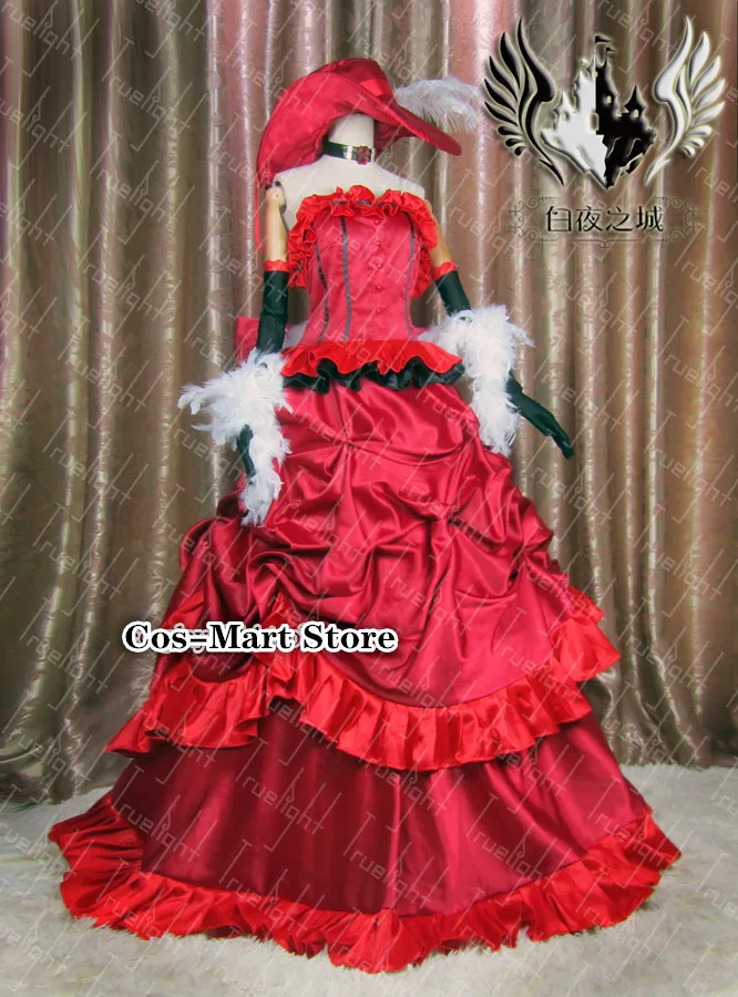 Cos-Mart  Anime Black Butler Angelina Dares Cosplay Costumes Madame Red Dinner Jacket Gorgeous Court Dress Custom-Make