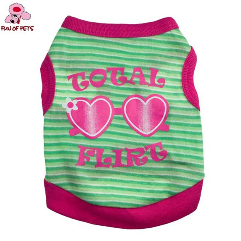 New Fashion Summer Sweety Rose/green/orange Sunglasses 100% Vest Dog Clothes For Pets Puppy Dogs