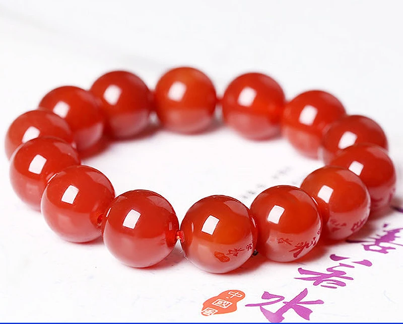 Trendy Stone Unisex Round natural carnelian Bracelet,6MM(28pcs)red carnelian crystal  Bracelet jewelry