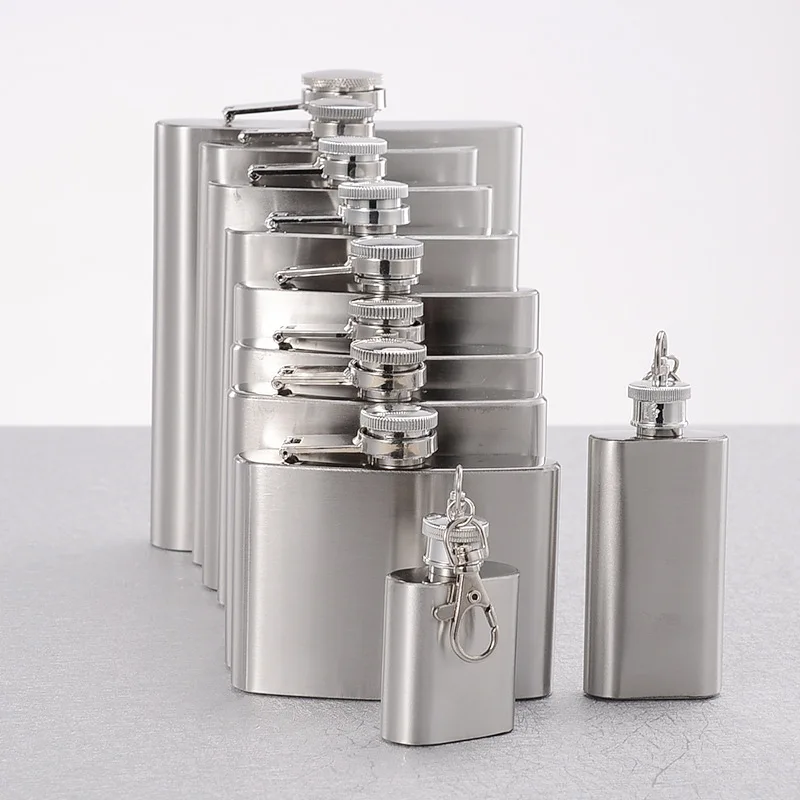 1-10Oz Stainless Steel Hip Flask Liquor Alcohol Whiskey Flask Cap Bottle Travel Liquid Container Accessory Portable Hip Flask