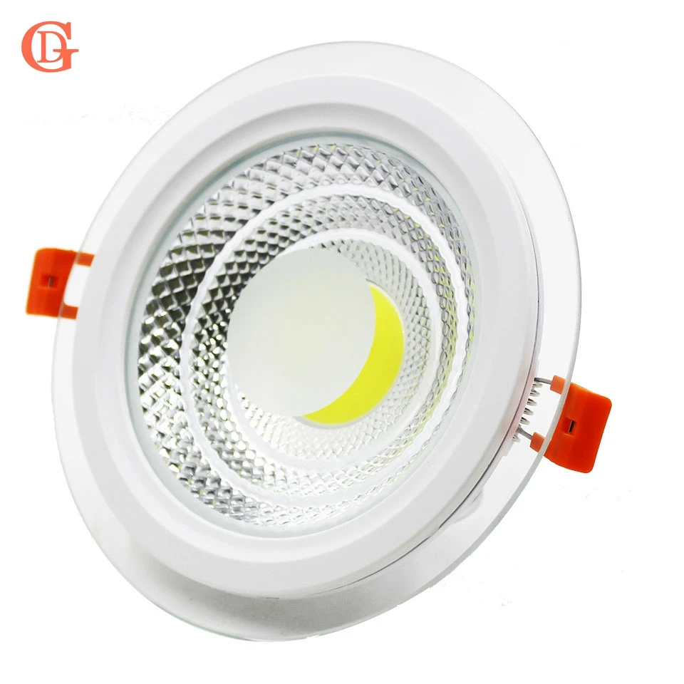 

LED Downlight COB Dimmable 7W 10W 12W 15W COB LED Panel Light AC85-265V Recessed LED Downlights Glass Cover With Drive