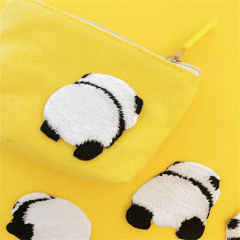 AHYONNIEX patch Panda di marca per abito ricamo distintivo simpatico cartone animato toppe animali libro conto mano accessori fai da te