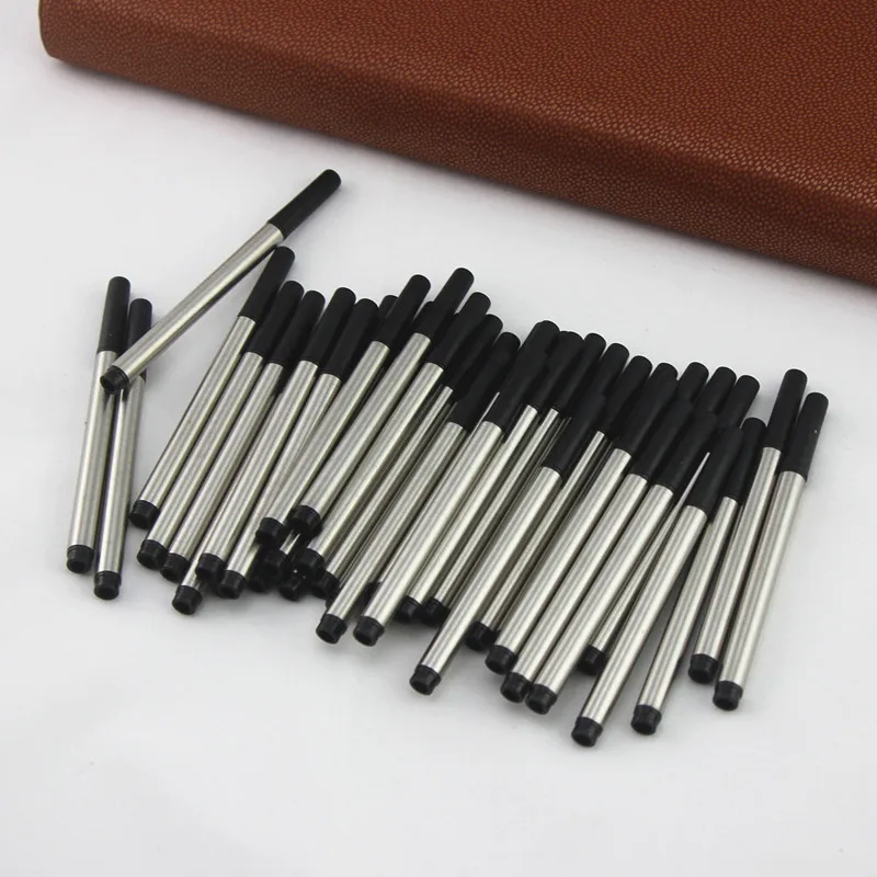 

10pcs/provide Mini Crocodile 9cm Rollerball Refill Metal Rod Black Ink 0.5mm Sign Pens Refills School Office Supplies