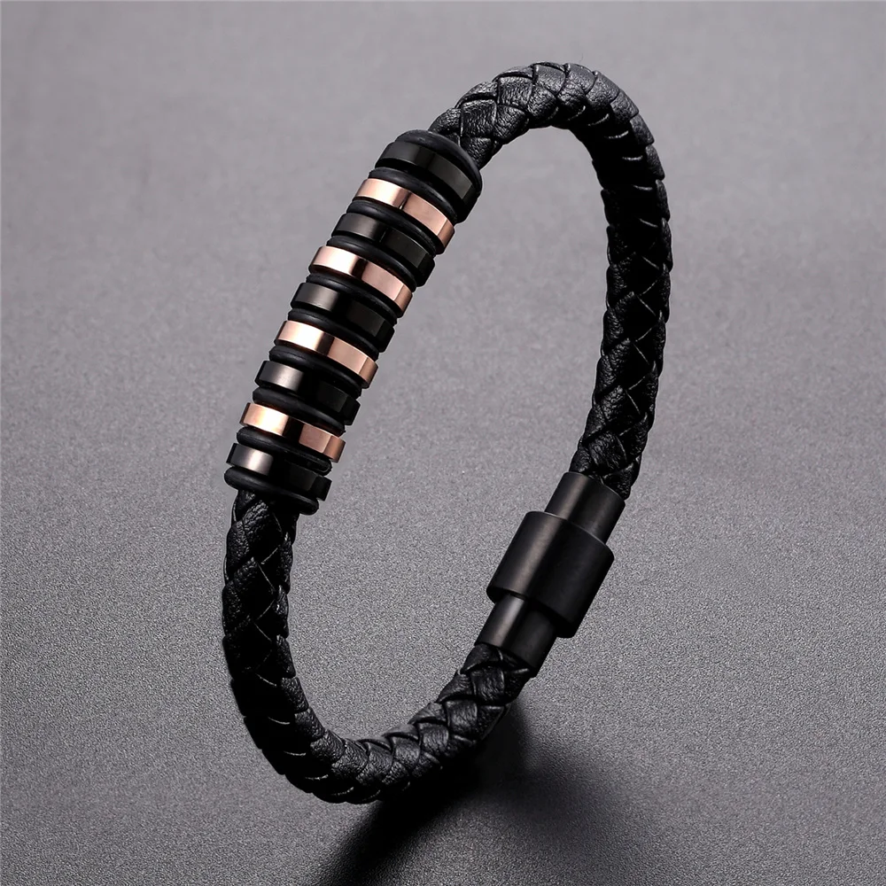 2019 Luxury Genuine Leather Bracelet Weaving Black Special Jewelry For Men Father's Day Gift Big Discount Birthday Gift Pulseira